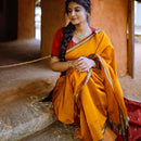 Serendipity Yellow Cotton Silk Saree