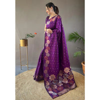 Blooming Purple Soft Banarasi Silk Saree