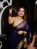 Sharvitha – Cotton Silk Saree in Royal Purple