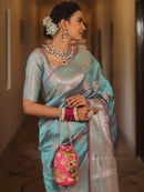 Vijayalakshmi - Kanjivaram Silk Saree with Gold Paisley Zari Border