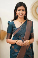 Maruti - Rama Soft Silk Saree with Jacquard Woven Border