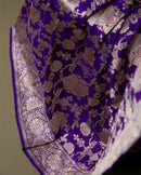 Nitya - Purple Soft Banarasi Silk Saree with All-over Jacquard Weave